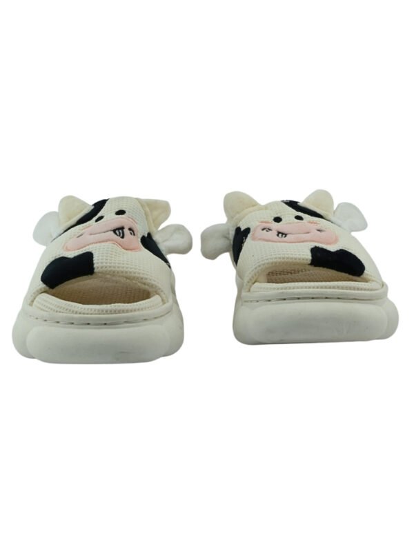 Pantuflas Descubiertas de Vaca con Plataforma Gruesa y Diseño Kawaii