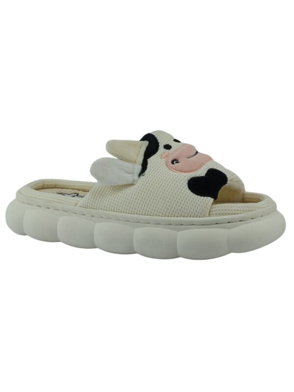 Pantuflas Descubiertas de Vaca con Plataforma Gruesa y Diseño Kawaii