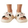 Pantuflas Descubiertas de Vaca con Plataforma Gruesa y Diseño Kawaii