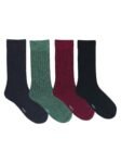 Calcetines Largos de algodon, (Pack de 12 pares, 4 estilos)